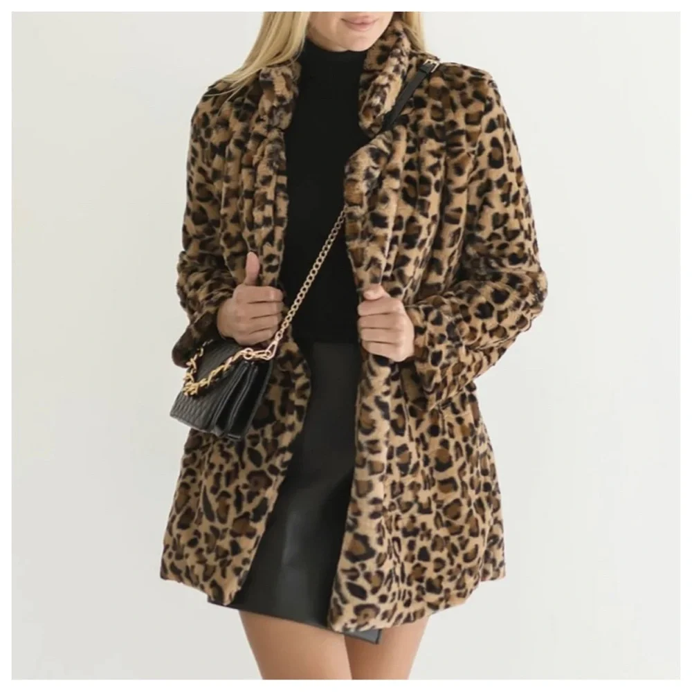 78 Fabulous Faux Fur Lined Leopard Print Jacket - Picture 3 of 5